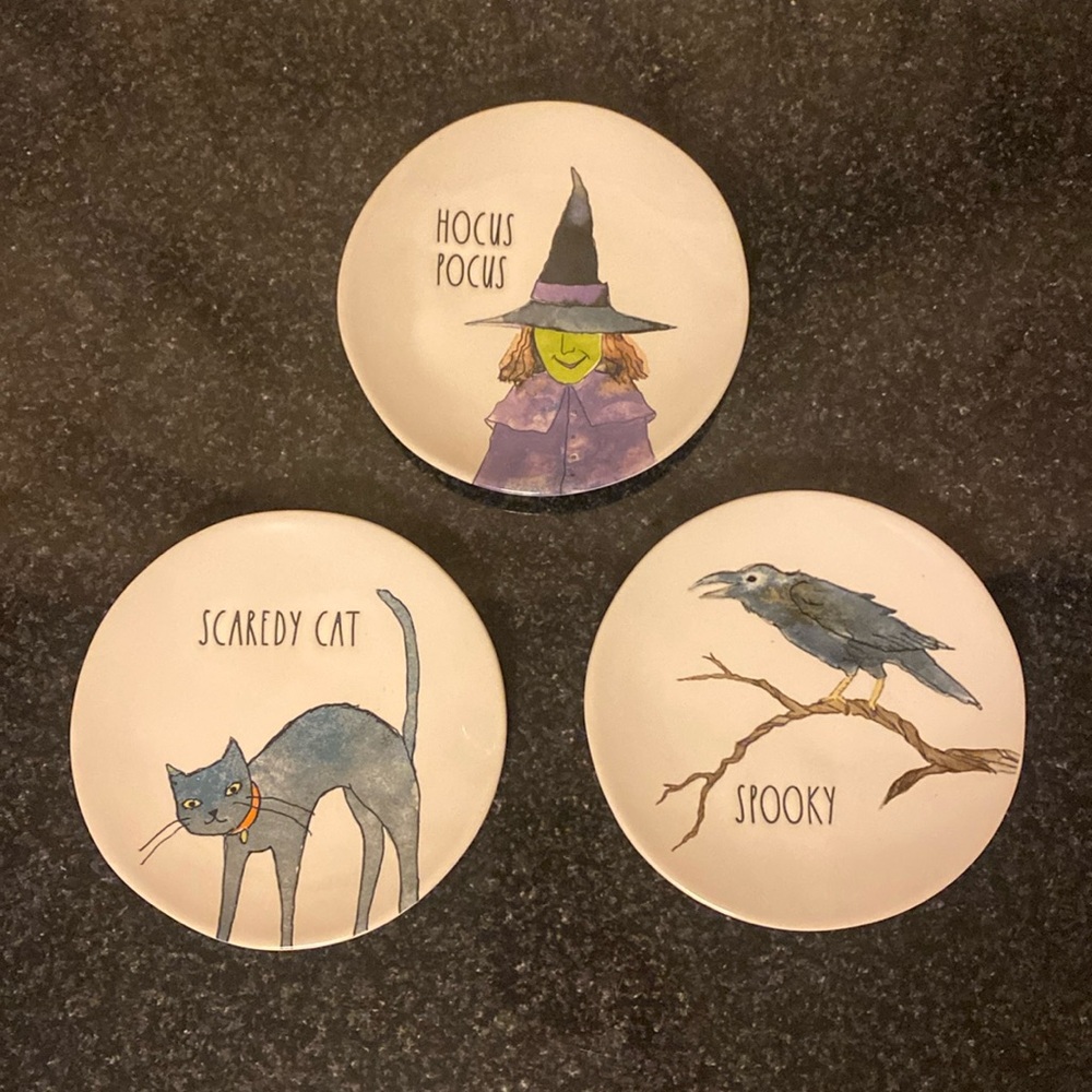 Rae Dunn Halloween Plates Set of 3